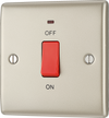 NPR74 Front - This 45A double pole switch with indicator from British General is ideal for use with cookers and ovens.