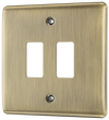 BG RNAB2 Nexus Metal Antique Brass 2 Module Grid Front Plate