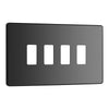 BG Evolve Black Chrome 4 Gang Light Switch 3x Trailing Edge LED Dimmer 1x 2 Way Custom Switch