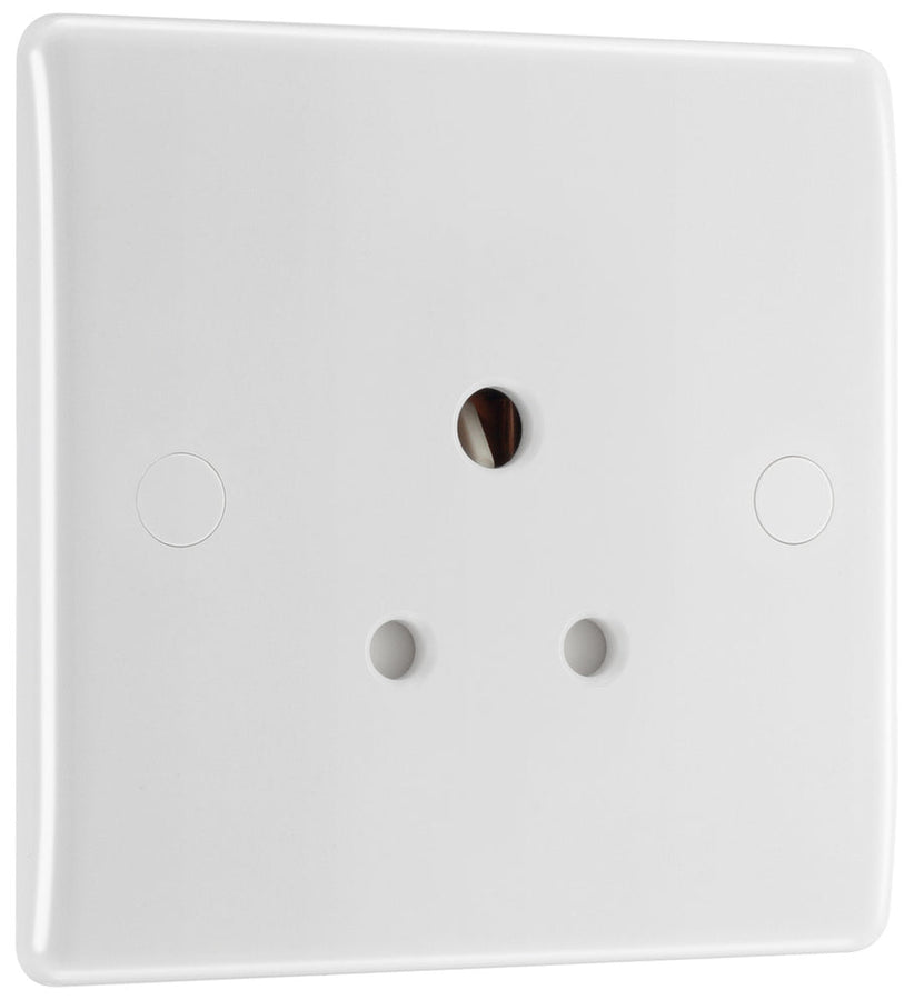 BG 829 Moulded Round Edge | White | 1 Gang 5A Unswitched Round Pin Socket