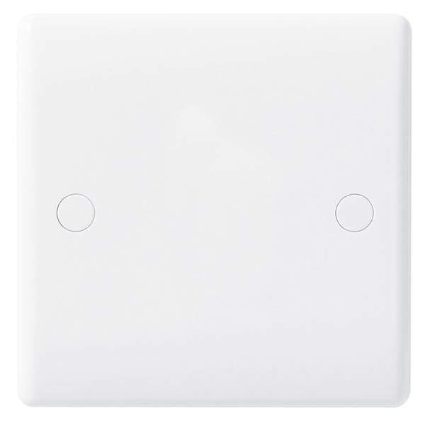 BG 894 Moulded Round Edge | White | 1 Gang Blank Plate