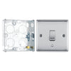 BG Nexus Brushed Steel 10AX Bell Push Switch NBS14 with 25mm Steel Back Box