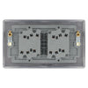 BG Nexus Metal Antique Brass 20A 16AX 2 Way Quadruple Light Switch NAB44 with 25mm Steel Back Box