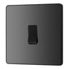 BG Evolve Black Chrome 1 Gang 20A 16AX Intermediate Light Switch PCDBC13B with 35mm Steel Back Box