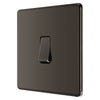 BG Screwless Black Nickel 20A 16AX Intermediate Light Switch FBN13 with 25mm Steel Back Box