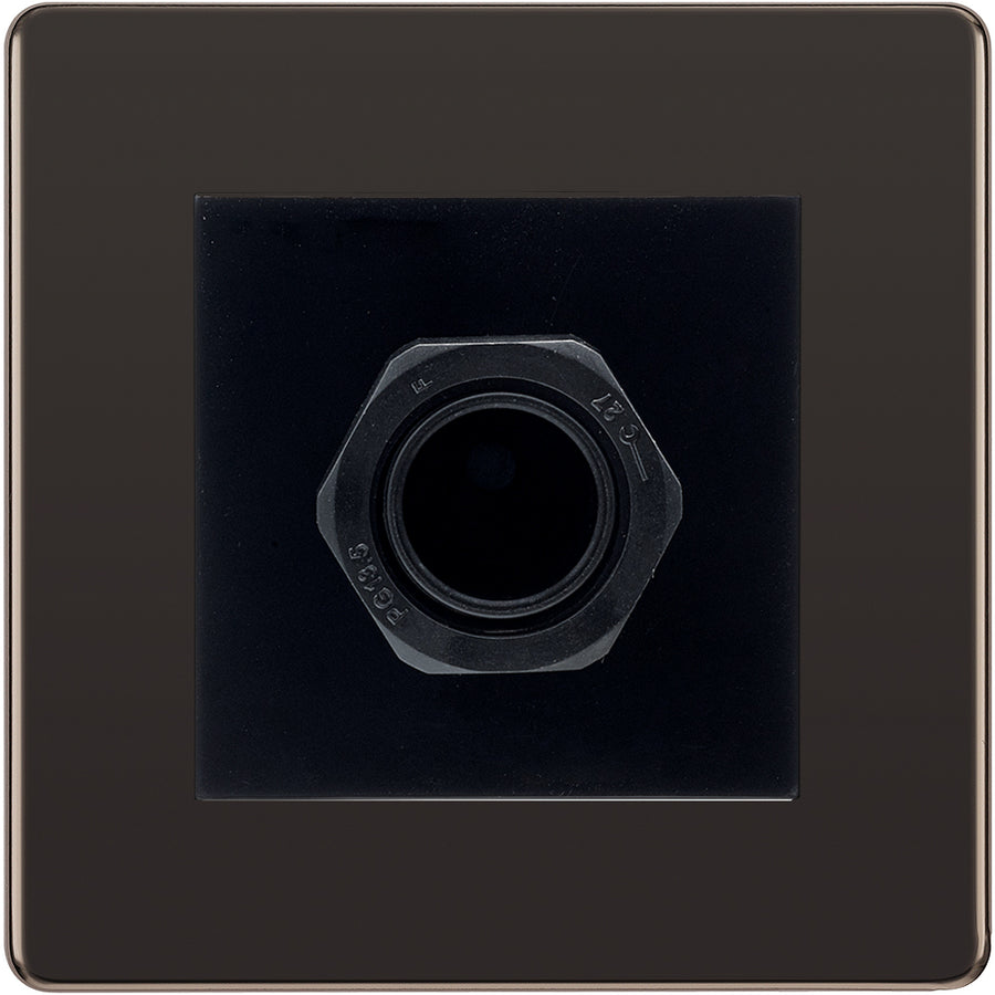 BG Screwless Black Nickel 45A Flex Outlet Euro Module | Black Insert