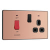 BG Evolve Polished Copper 45A Switch 13A Switched Socket Cooker Control Unit PCDCP70B with 35mm Steel Back Box