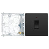 BG Evolve Black Chrome 20A 2 Pole LED Switch PCDBC31B with 25mm Steel Back Box