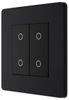 PCDMBTDS2B Front - This Evolve Matt Black double secondary trailing edge touch dimmer allows you to control your light levels and set the mood.