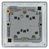 BG Screwless Matt Black 1 Gang 10A 3 Pole Fan Isolator Switch FFB15 with 35mm Steel Back Box