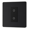 BG Evolve Matt Black Single Master Touch Dimmer Switch PCDMBTDM1B with 35mm Steel Back Box