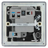 BG Screwless Matt Black 13A Switched Spur + Neon + Flex Outlet FFB53 with 25mm Steel Back Box