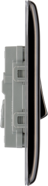 NBN13 Side - This black nickel finish 20A 16AX intermediate light switch from British General should be used as the middle switch when you need to operate one light from 3 different locations such as either end of a hallway and at the top of the stairs.