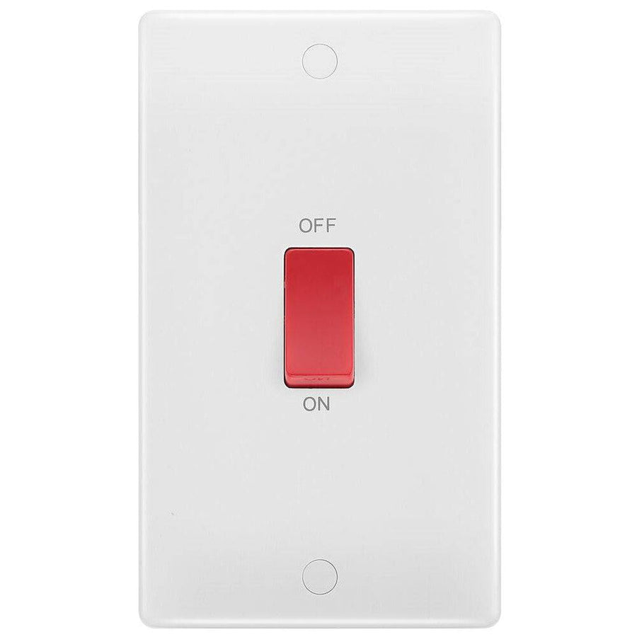 BG 873 Moulded Round Edge | White | 2 Gang 45A 2 Pole Cooker Switch