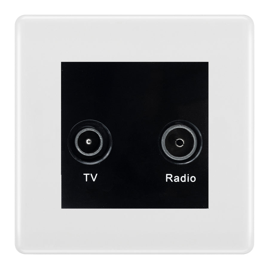 BG Nexus White Moulded TV & FM Socket NWM66B