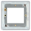BG Screwless Black Nickel Single 2 Gang Brush Cable Wall Plate TV Black