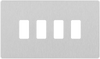 RPCDBS4W Front - The Grid modular range from British General allows you to build your own module configuration with a variety of combinations and finishes. This brushed steel finish Evolve front plate clips on for a seamless finish, and can accommodate 4 Grid modules - ideal for switches and other domestic applications.