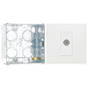 BG Evolve Pearlescent White Single Co-Axial Socket PCDCL60W with 35mm Steel Back Box