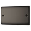 BG Nexus Black Nickel Double Blank Plate NBN95 and 25mm Steel Back Box