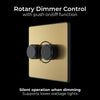 BG Evolve PCDSB82B Satin Brass 2 Gang 200W  Switch-Black Insert