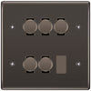 BG Black Nickel 5 Gang Trailing Edge LED Dimmer Light Switch 2 Way Custom Switch