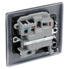 BG Nexus Matt Black 13A Flex Output Neon Switched Fused Connection Unit NFB53 with 35mm Steel Back Box