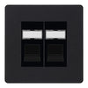BG Evolve Matt Black 2 Gang RJ45 Data Socket PCDMBRJ452B Black Inserts