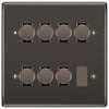 BG Black Nickel 7 Gang Trailing Edge LED Dimmer Light Switch 2 Way Custom Switch