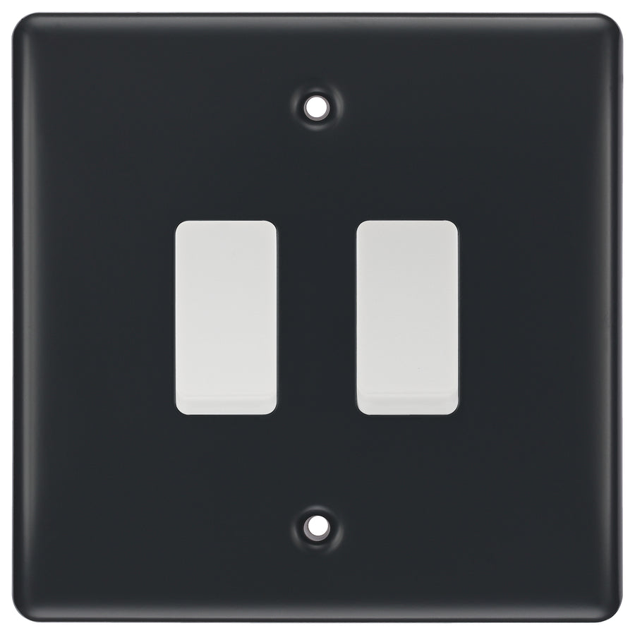 BG Part M 2 Gang Switch 1x Intermediate 1x 2 Way Custom Grid Light Switch