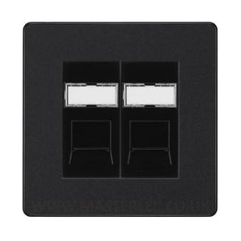 BG Evolve Matt Black 2 Gang RJ45 Data Socket PCDMBRJ452B Black Inserts