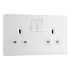 BG Evolve Pearlescent White 13A Double Socket PCDCL22W with 25mm Steel Back Box