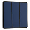 BG Evolve Matt Blue 2 Way Triple Edge to Edge Rocker Switch PCDDB43EB with 25mm Steel Back Box