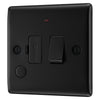 BG Nexus Matt Black 13A Flex Output Neon Switched Fused Connection Unit NFB53 with 35mm Steel Back Box