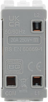 BG RPCDW12C Evolve Grid White 20A 20AX 2 Way 1 Pole Centre-Off Switch Module