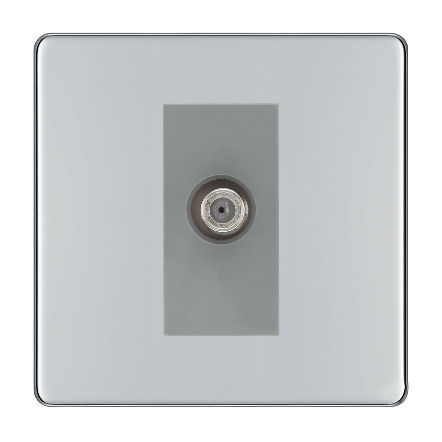 BG Screwless Polished Chrome Satellite Socket FPC64G