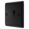 BG Nexus Matt Black 1 Gang 20A 2 Pole Neon Switch NFB31 with 35mm Steel Back Box