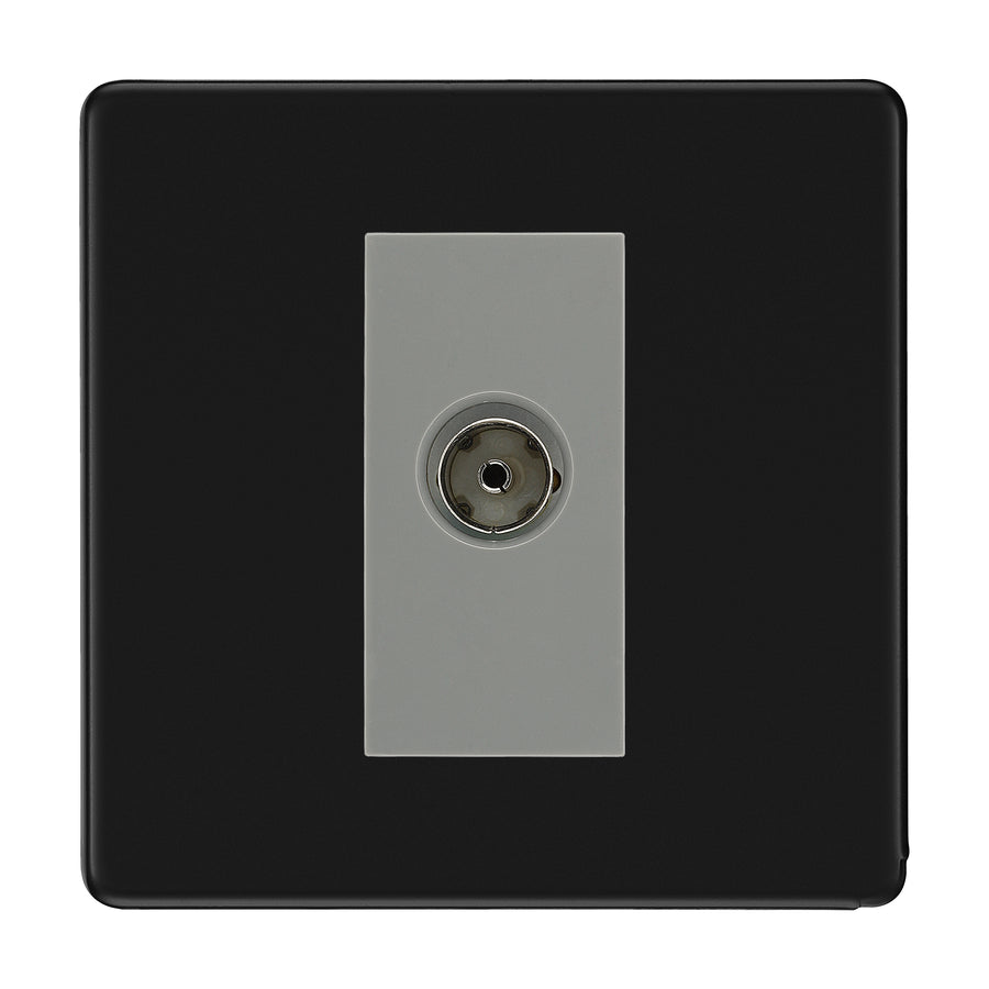 BG Screwless Matt Black Co-axial Socket FFB60G