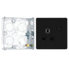 BG Screwless Matt Black 13A Single Socket FFB21B with 25mm Steel Back Box