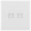BG 8RJ11/2 Moulded Round Edge | White | RJ11 Double Data Outlet Socket (Screw)