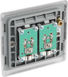 NBS66 Back - This TV/FM diplex socket from British General has 2 connection points and separates the TV and FM band signals from systems where both signals are combined on a single aerial down-lead.