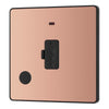 BG Evolve Polished Copper 13A Flex Outlet Neon and Unswitched Fused Connection Unit PCDCP54B with 35mm Steel Back Box
