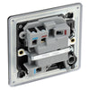 BG Screwless Matt Black 13A Switched Spur + Neon + Flex Outlet FFB53 with 25mm Steel Back Box