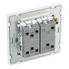 BG Evolve Brushed Steel 2 Way Triple Edge to Edge Rocker Switch PCDBS43EW with 25mm Steel Back Box