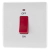 BG 874 Moulded Round Edge | White | 1 Gang 45A 2 Pole Neon Cooker Switch
