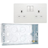 BG Evolve Pearlescent White 13A Double Socket PCDCL22W with 25mm Steel Back Box