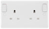 BG 822DPOB Moulded Round Edge | White | 13A DP Double Socket + Outboard Rockers