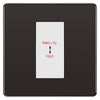 BG Flatplate Screwless Black Nickel 20AX 2 Way Emergency Lighting Test Key Switch - Key Included - White Insert