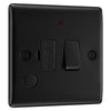 BG Nexus Matt Black 13A Flex Output Neon Switched Fused Connection Unit NFB53 with 35mm Steel Back Box