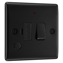 BG Nexus Matt Black 13A Flex Output Neon Switched Fused Connection Unit NFB53 with 35mm Steel Back Box