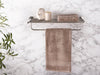 Corby Harrogate Towel Rail with Shelf in Polished Steel